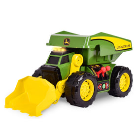 John Deere Dig Rig with dual joysticks for precise digging and dumping play.