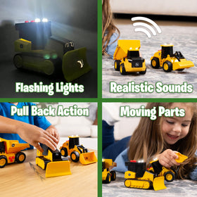 John Deere dump truck with LED lights for exciting role-play