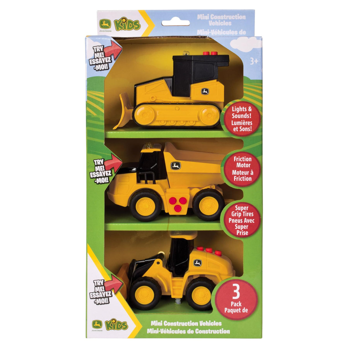 John Deere durable 5-inch vehicles close-up for long-lasting playtime