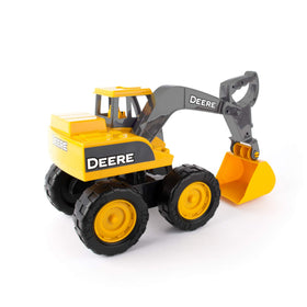John Deere durable plastic construction stands up to indoor and outdoor use.