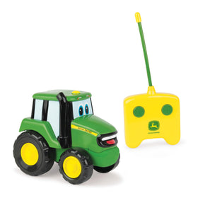 John Deere Johnny Tractor RC in green ready for cozy indoor playtime.