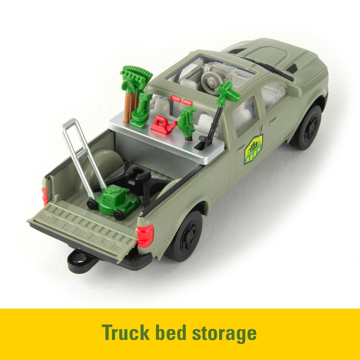 John Deere LP85796 trailer hitch enables transport of mower and tools