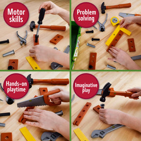 John Deere pretend wood, nails, and screws for hands-on building fun