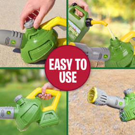 John Deere bubble blower showcases realistic design and mechanical sounds for pretend chores.