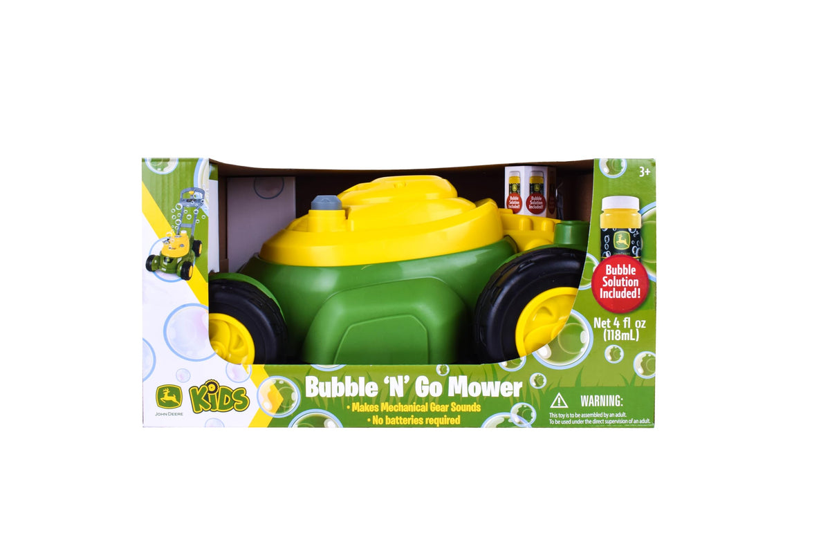 Bubble-powered action with no batteries boosts kid-friendly play sessions.