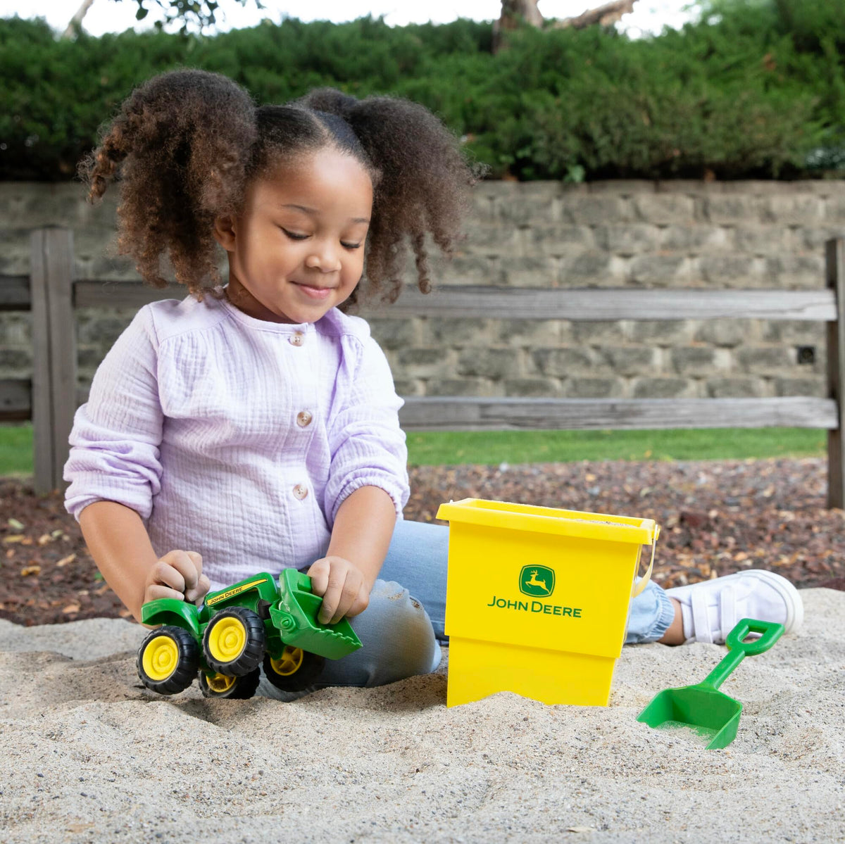 John Deere push-along tractor supports active, portable play