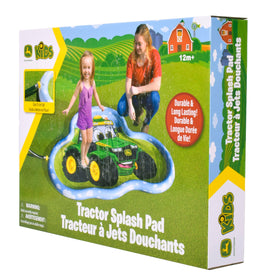 John Deere splash pad folds flat for easy storage when not in use
