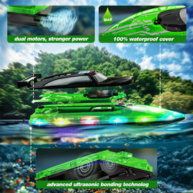 JOI MEW boat cover with LED glow enhances visibility day and night.