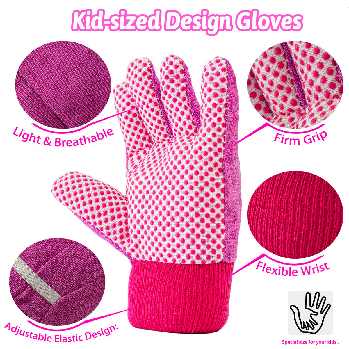 JOI MEW kid pink gardening tools set with DIY bookmark kits for crafts indoors