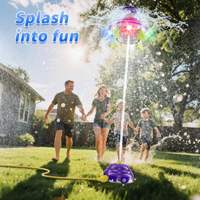 JOI MEW UFO sprinkler makes outdoor summer play cool and active
