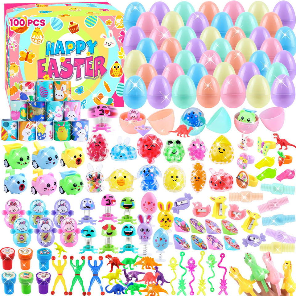 JOICEE prefilled Easter eggs packaging display for easy party setup