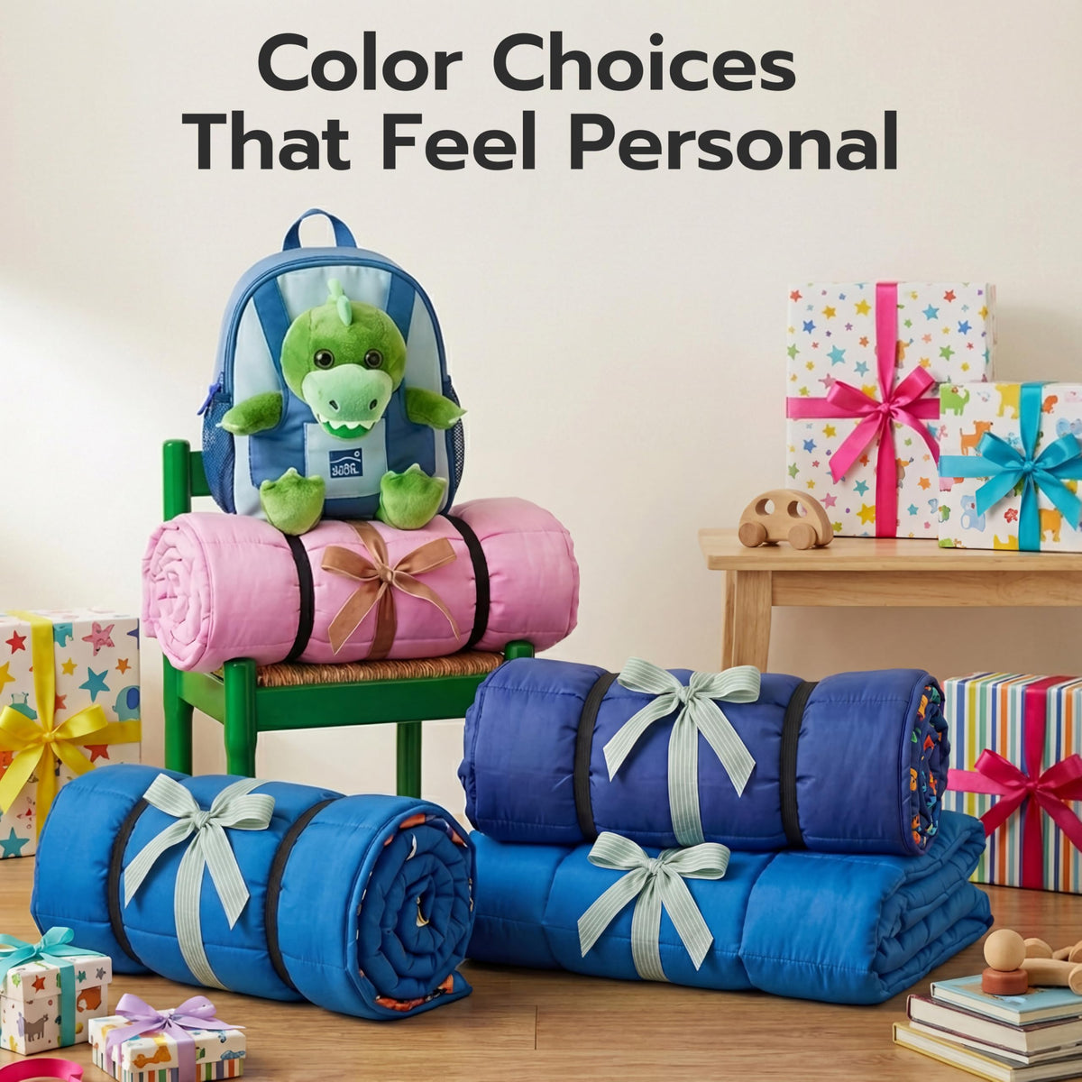 Joiedomi nap mat includes a transparent name pocket.