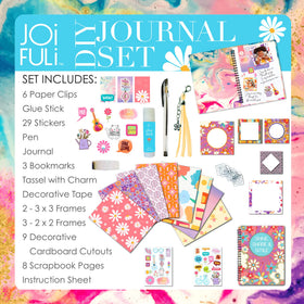 JOiFULi DIY Journal Set page decorating, inspiring kids to layer memories with stickers and frames.