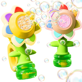 JOI MEW 2-pack bubble guns with LED flowers for vibrant outdoor play.