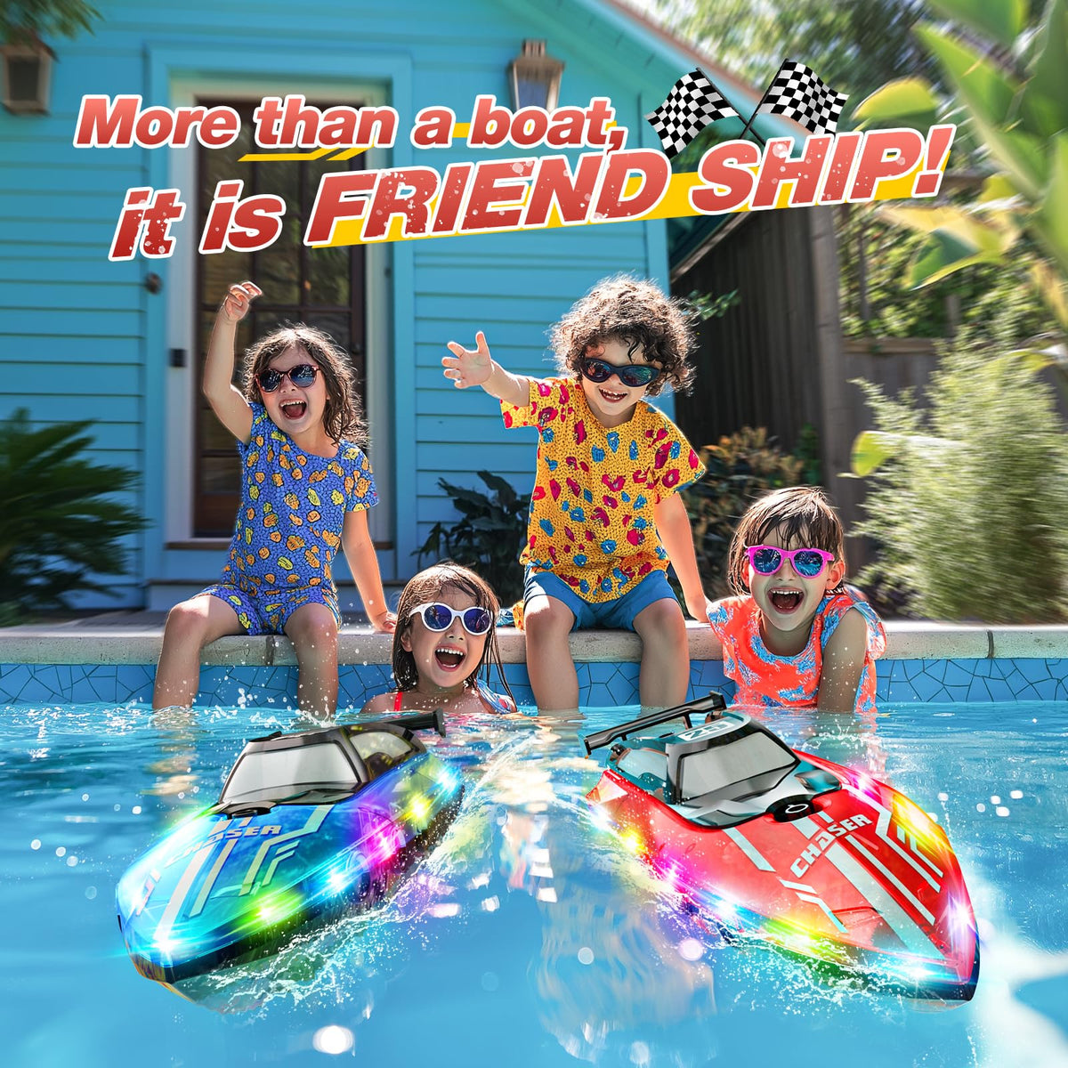 JOI MEW RC boat using 2.4GHz remote for interference-free control