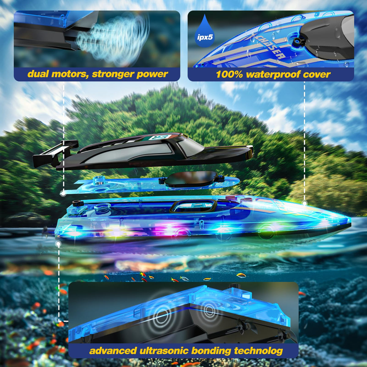 Rechargeable battery for JOI MEW RC Boat enabling longer play sessions.