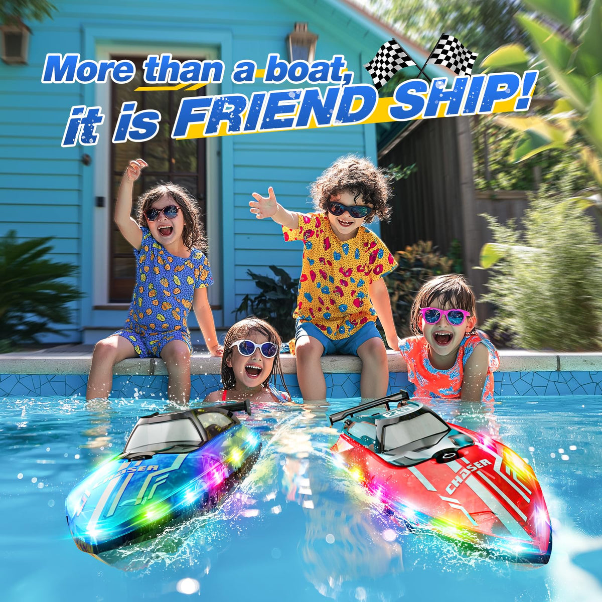 JOI MEW RC Boat waterproof sealed design protecting inner components.