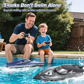 JOI MEW Shark RC Boat 2.4GHz remote provides stable, interference-free racing