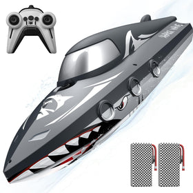 JOI MEW Shark RC Boat open-mouth hull for lifelike water play and high visibility on water