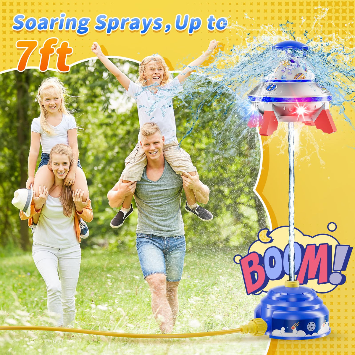 JOI MEW hose-rocket launch image shows quick, splashy outdoor fun.