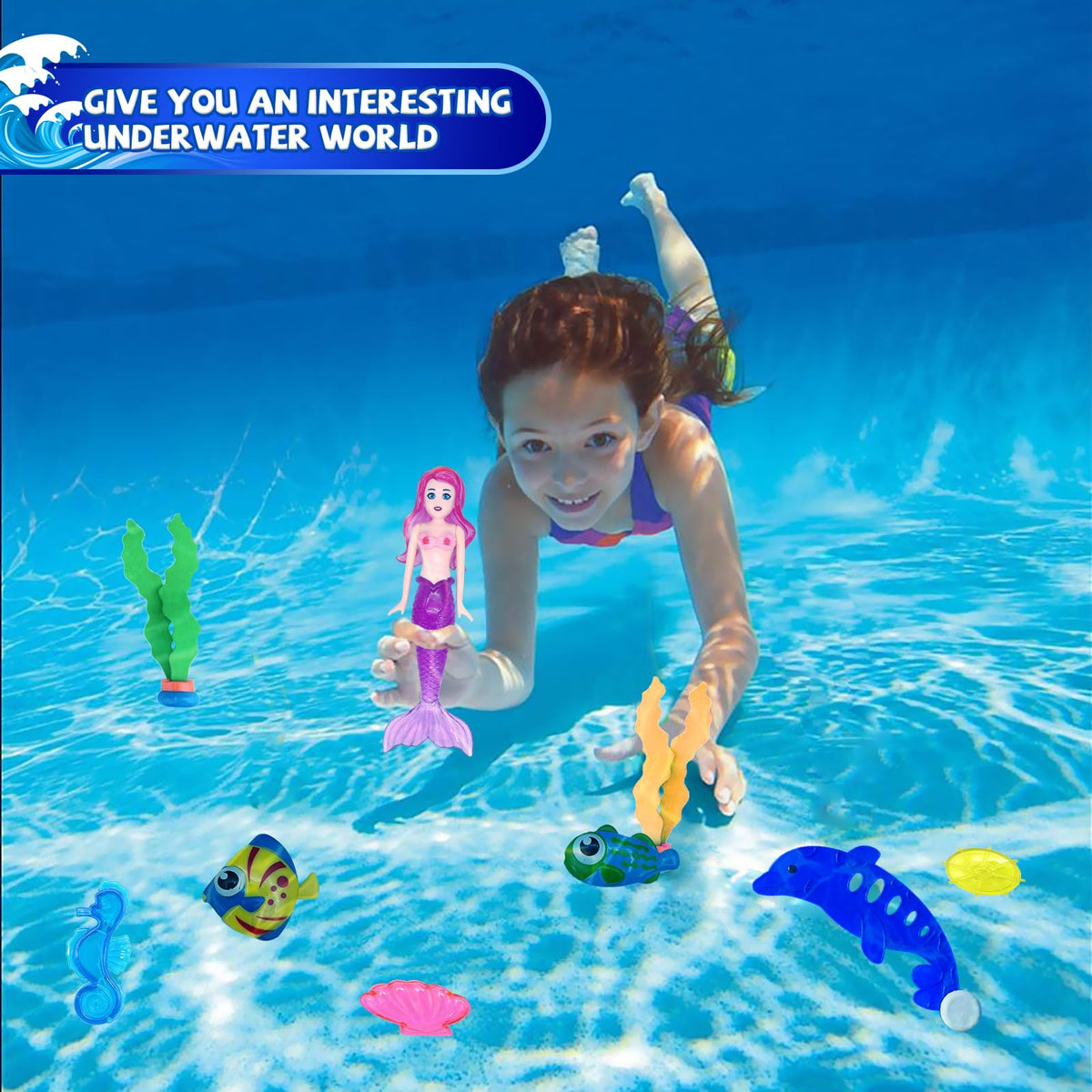 JOINBO mermaid toys add colorful, engaging targets for aquatic treasure games.