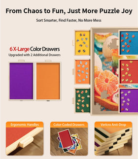 Join&Joy 360-degree Lazy Susan for easy access to puzzle pieces