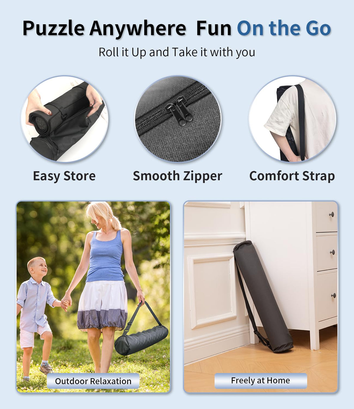 Join&Joy puzzle mat non-slip surface provides stable puzzling experience.