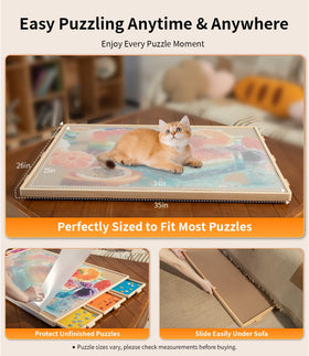 Join&Joy under-sofa storage keeps puzzle pieces neatly tucked away