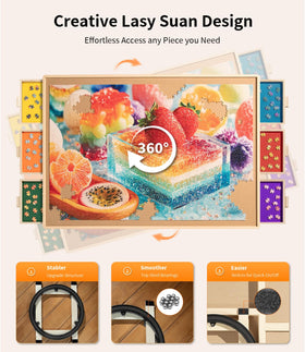 Join&Joy wooden puzzle board with a 34x25 inch surface for large puzzles