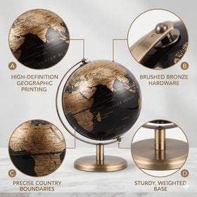 JOINPAYA 6inch globe sits compactly on a desk for easy reference.