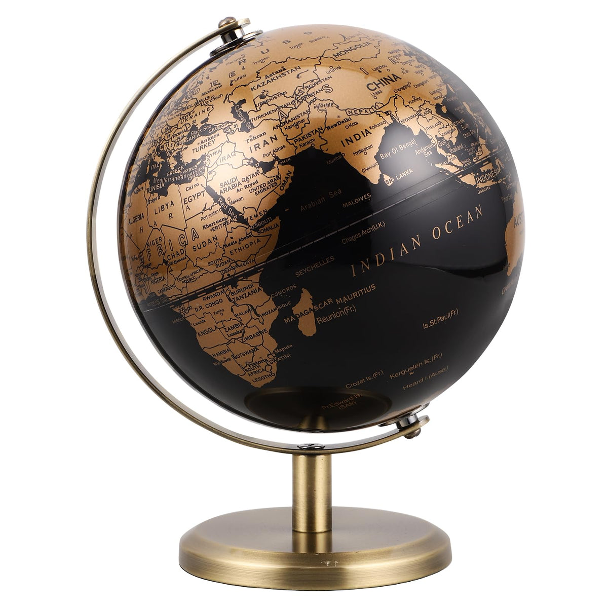 JOINPAYA 6inch globe on antique bronze stand provides stylish desk decor and learning.