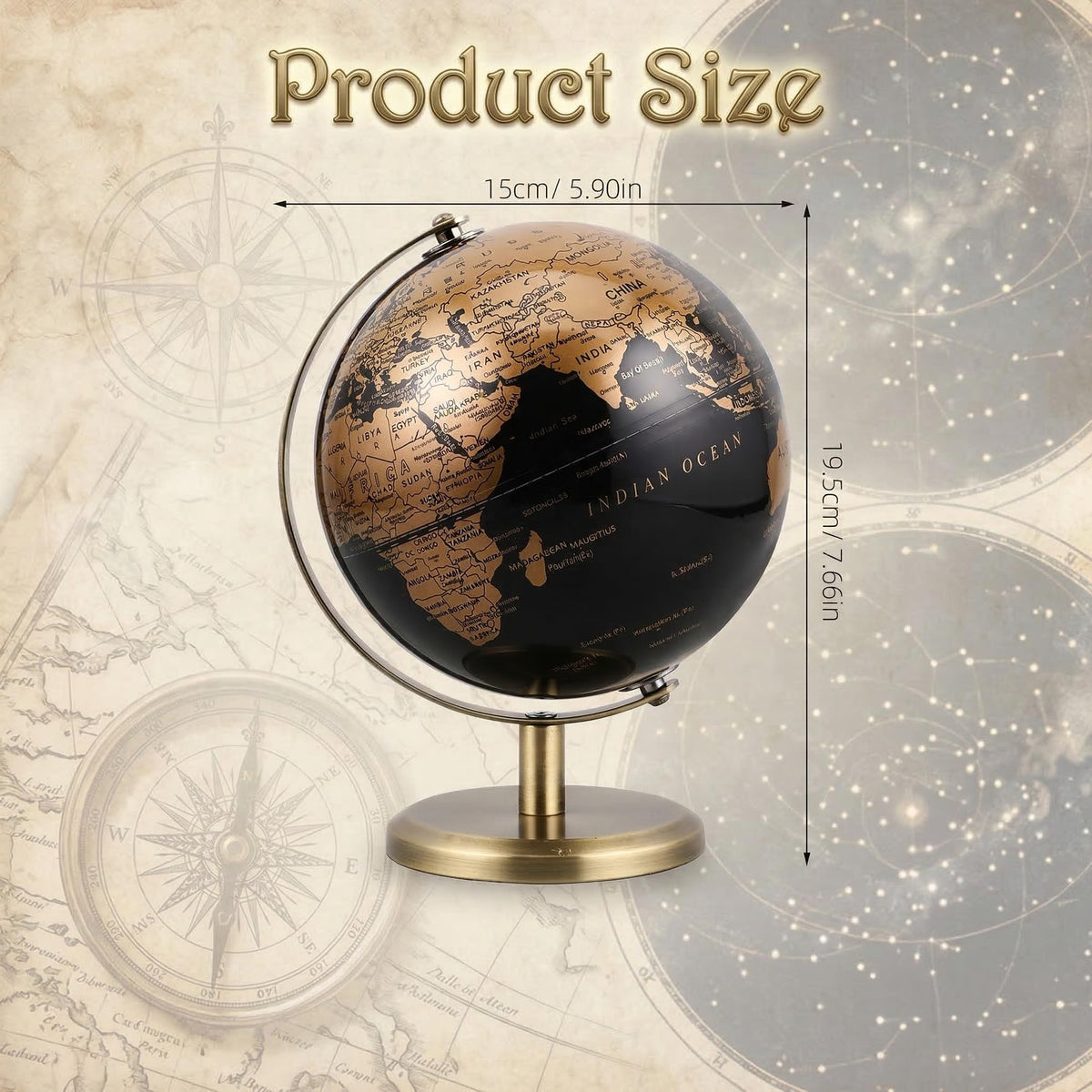 JOINPAYA desktop globe enhances dark academia and modern study setups.