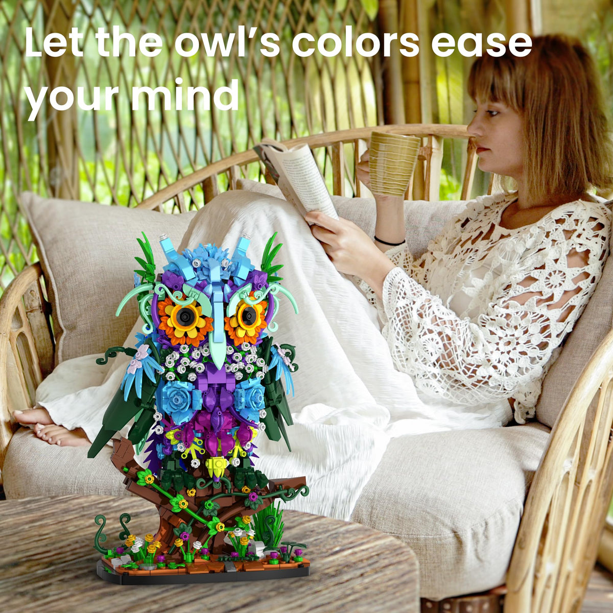 Gift-ready JOJO&Peach floral owl set, perfect for special occasions.