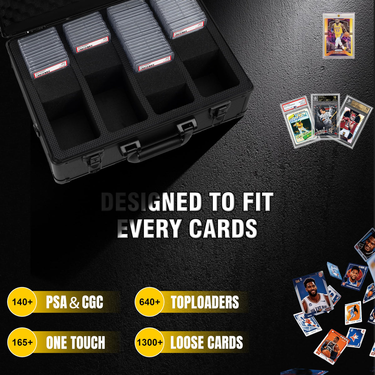 JOJOUP reinforced aluminum frame with thick foam interior protects cards during travel.