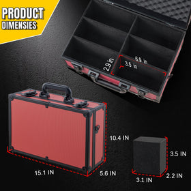 JOJOUP Toploader storage box lock closeup shows travel protection.
