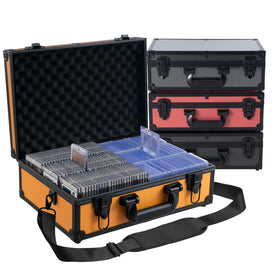 JOJOUP Toploader Storage Box orange exterior keeps cards organized and ready for display.