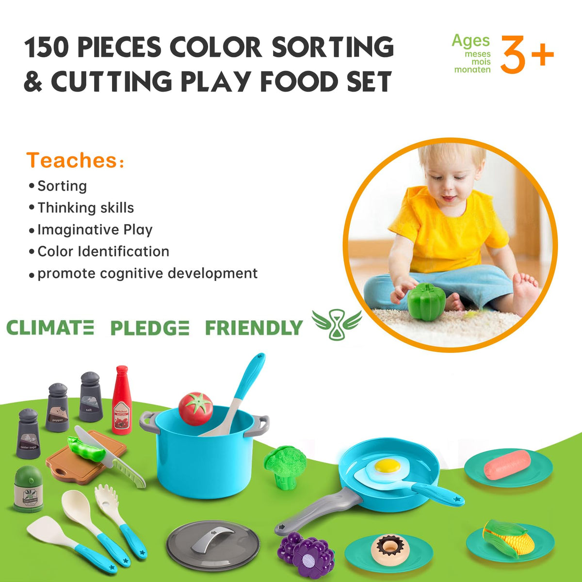 JOKERKING fruits and vegetables playset for color and counting