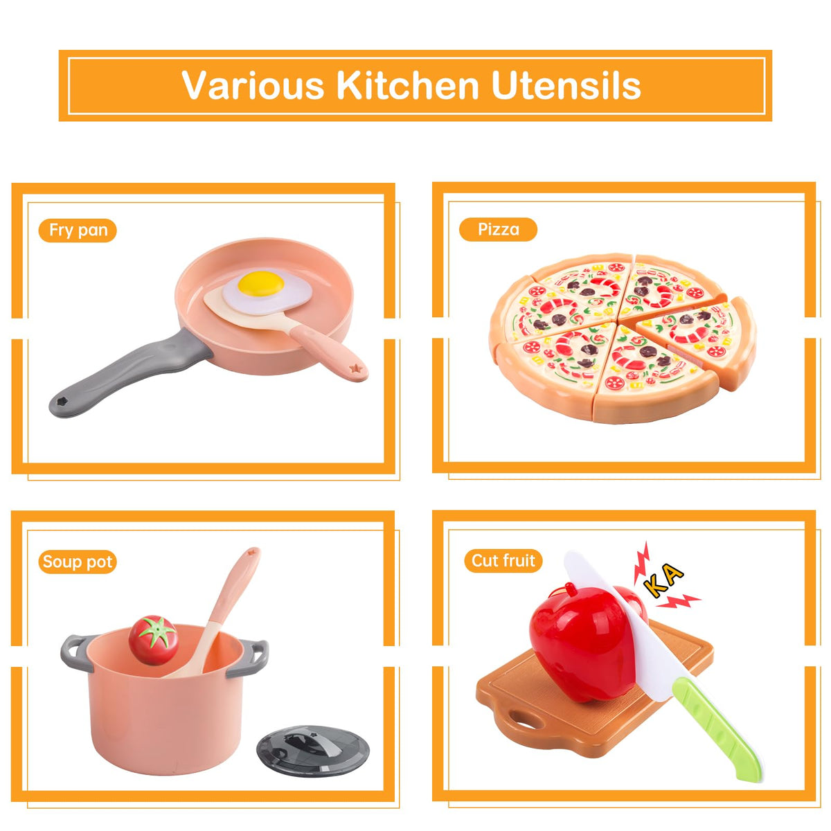 JOKERKING pink stockpot and pan invite realistic pretend cooking play.