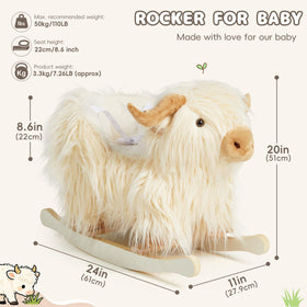 JOLIE VALLÉE TOYS & HOME Highlander cattle three-side seat rocker in use during playtime