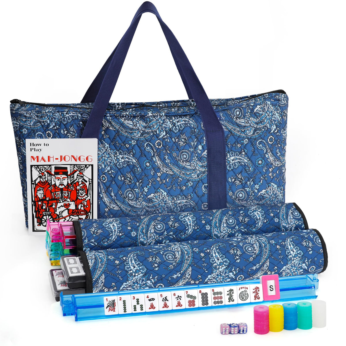 Jolitac American Mahjong tiles with 166-piece set and clear engravings for quick reading.
