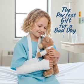 Jolitee Broken Arm Bear with right-arm sling offers versatile comfort.