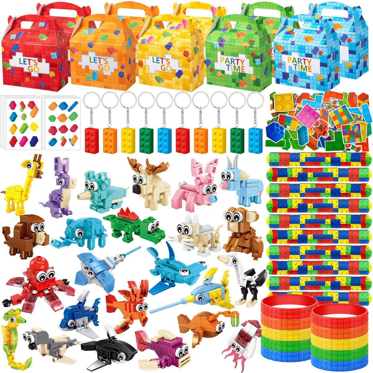 JOLJUMP animal blocks 12-piece set shown for kids party favors boosting creativity