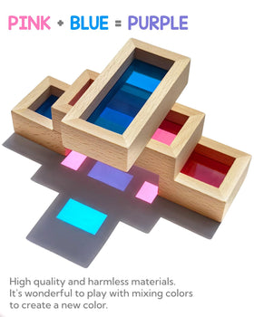 Keepsake box stores blocks after playtime in stylish packaging.