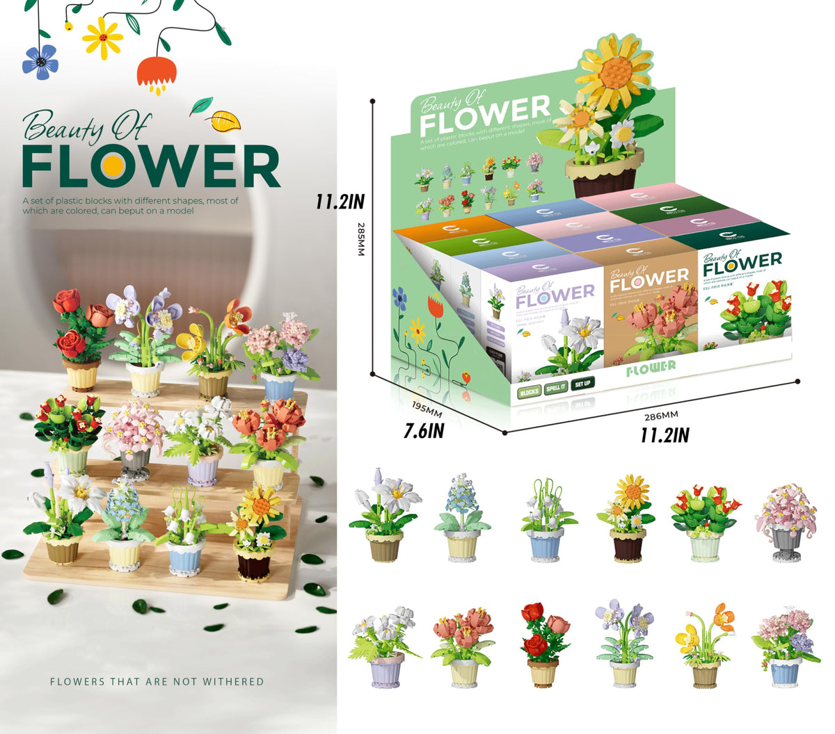 Jollcnoia mini bonsai blocks spark creative DIY arrangements on shelves.