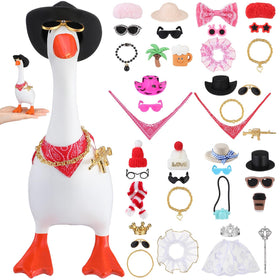 JolliLudo mini goose cowboy hat outfit enhances desk decor with playful charm.
