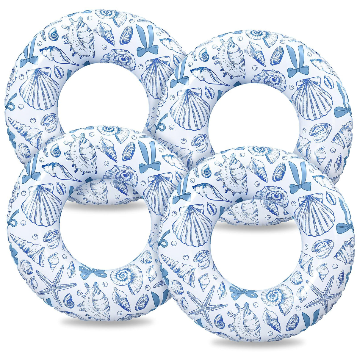 JolliLudo coastal bows pool floats for 4-pack pool fun.
