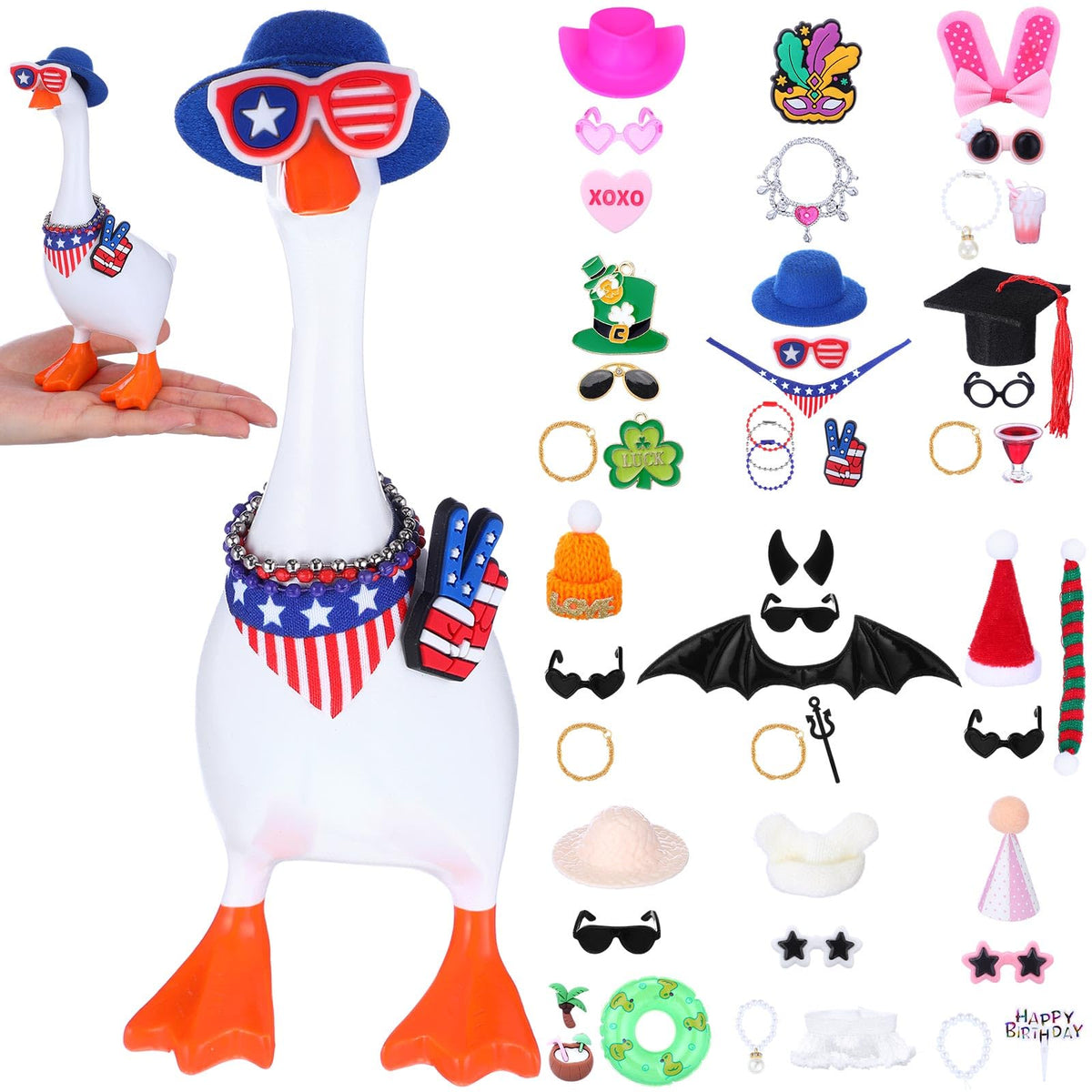 JolliLudo desk goose outfits Valentine look adds festive charm to your statue