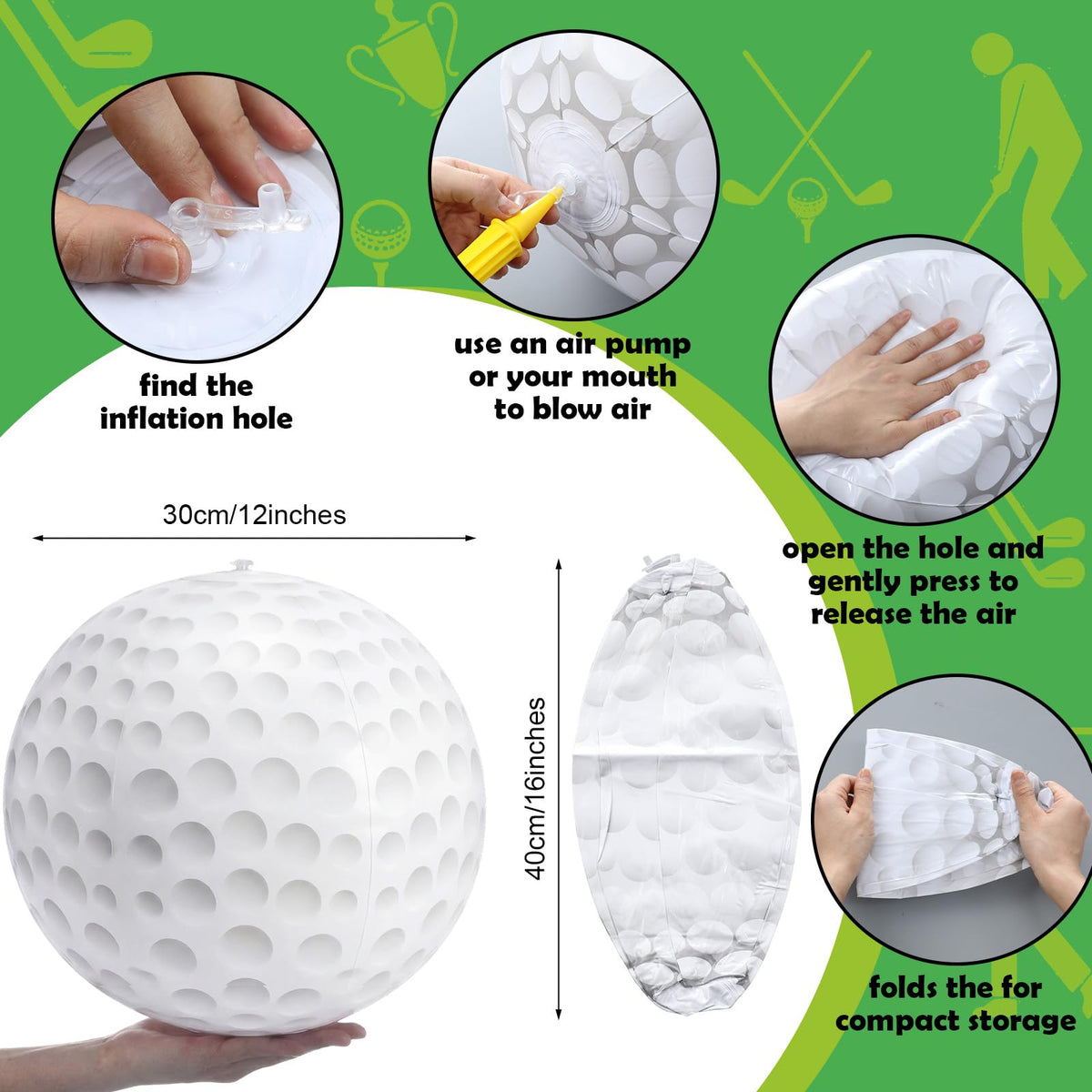 JolliLudo golf ball is lightweight and durable for easy beach game handling