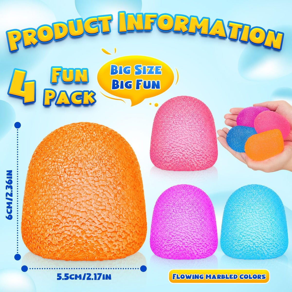 JolliLudo gummy squeeze ball green aids calm focus with gentle resistance.
