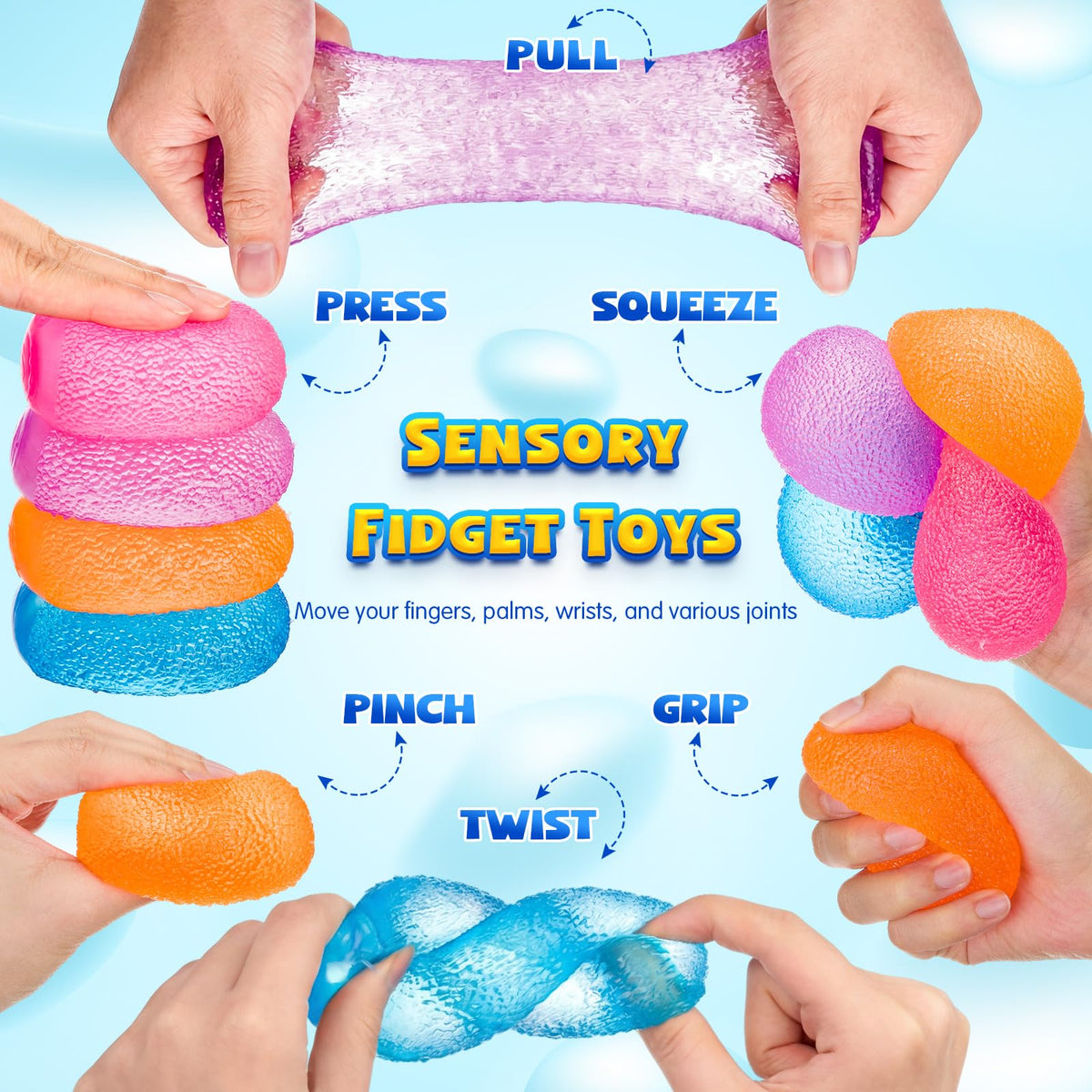 JolliLudo gummy squeeze ball orange provides sensory engagement and mood support.